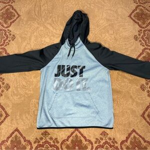Nike Black and Silver Hoodie